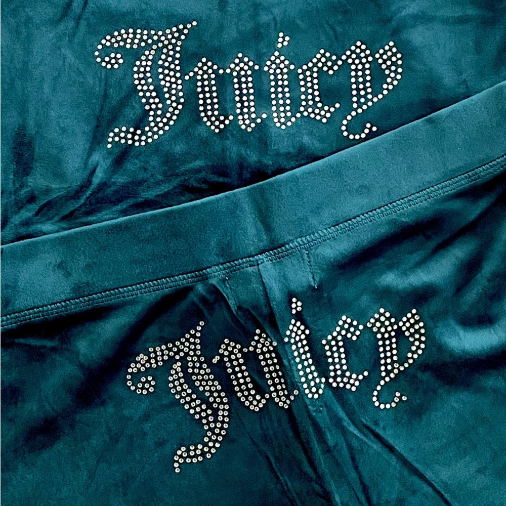 Juicy Couture Teal Velour Pants & Jumpsuit Set - Picture 3 of 6